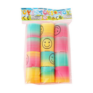 12Pcs Rainbow Smile Magic Springs Circle Toys for Children Birthday Party Favors Giveaway Gifts