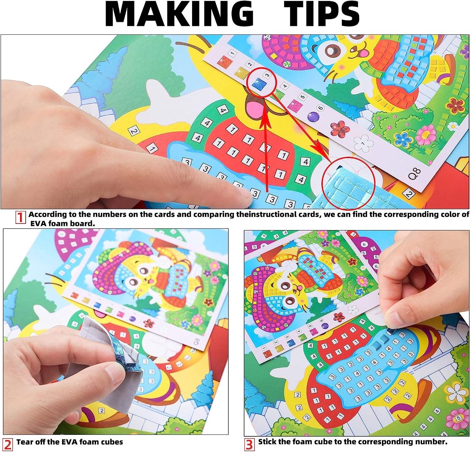 Sparkle Sticky Mosaics DIY Handmade Mosaic Stickers Art Kits For Kids