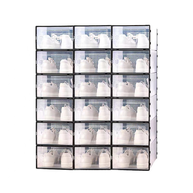 Services    View larger image Add to Compare  Share Drop Front Plastic Shoe Box with Clear Door Set of 6 Stackable For Display S