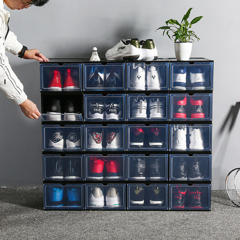 View larger image Add to Compare  Share Durable Over The Door Shoes Storage Box Stacker Organizer Folding Shoe Box