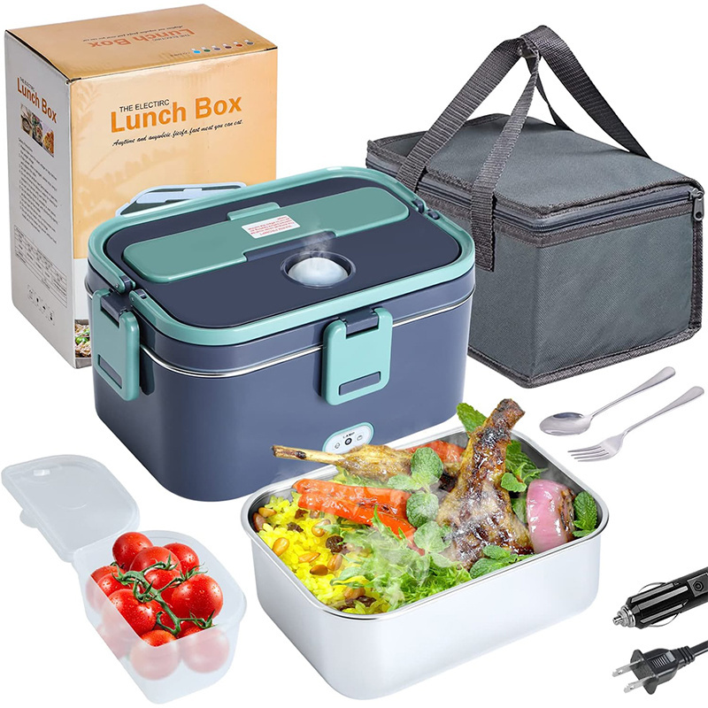 Top Seller 1.5L Stainless Steel Portable Electric Food Container Heating Lunch Box Food Warmer with Carry Bag