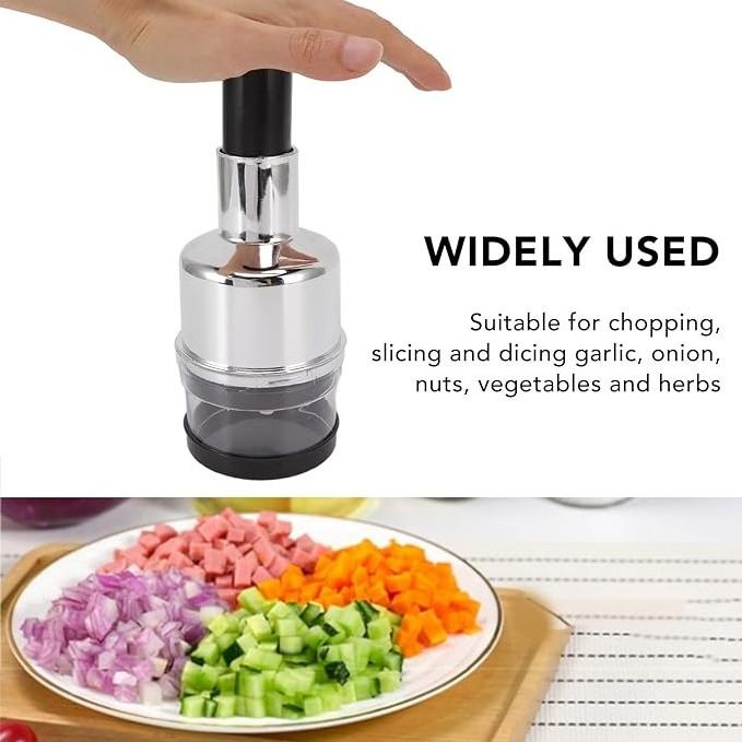 Stainless Steel Food Chopper Dicer  Multipurpose Garlic Cutter Peeler Manual Vegetable Chopper Pressing Cutter for Vegetables