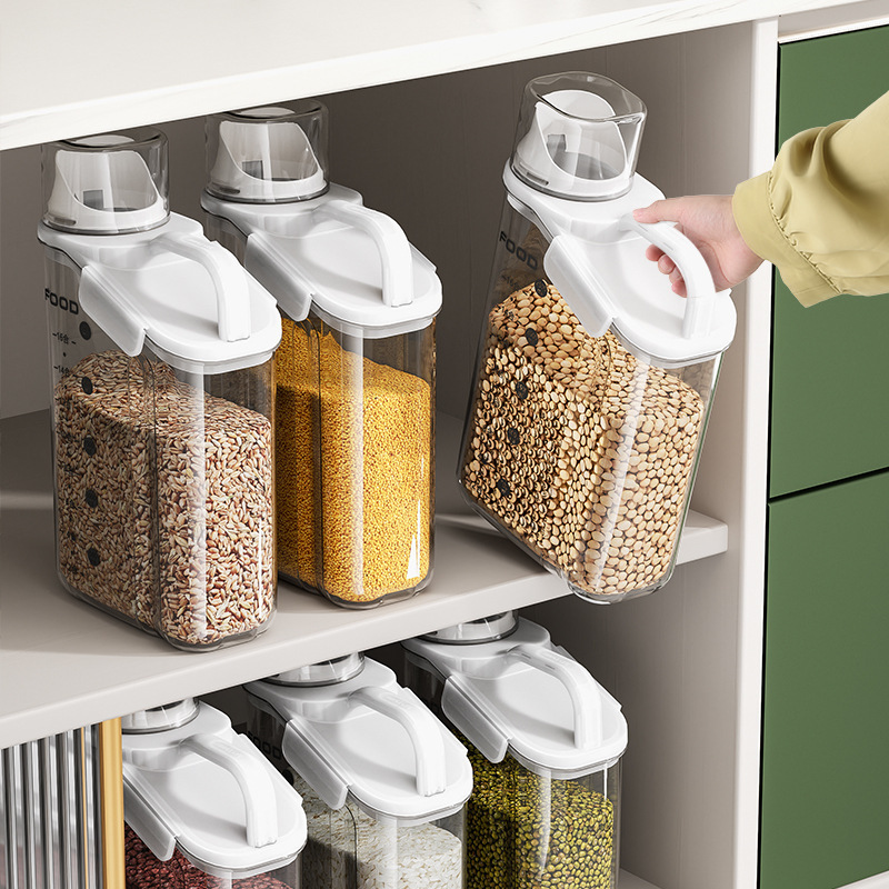 Cereal Container Oatmeal Dispenser - Plastic Cereal Dispenser Storage Box Kitchen Food Grain Rice Container