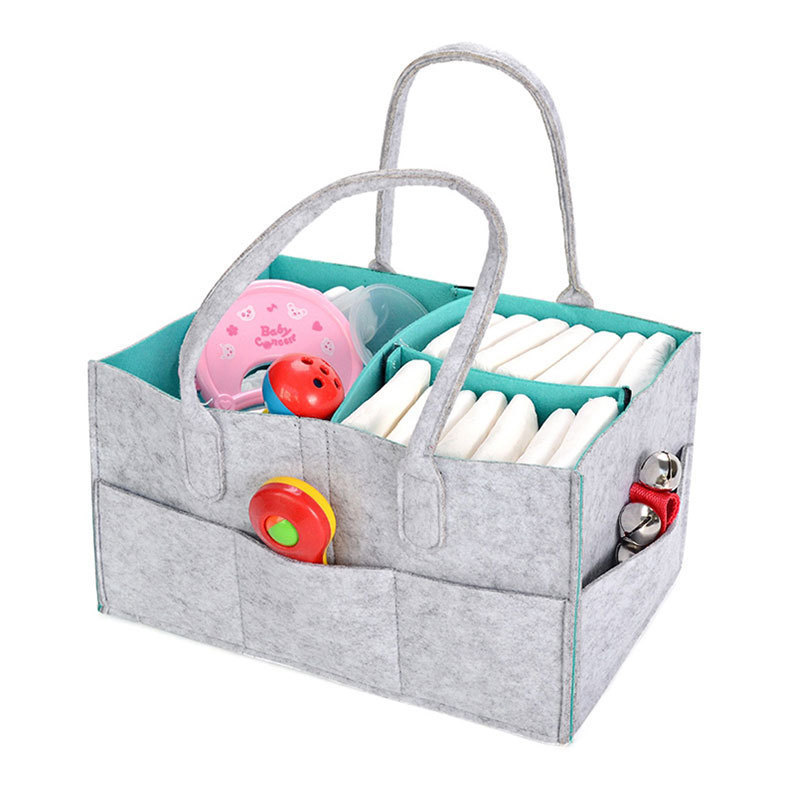 baby Diaper Caddy Organizer Tote Bag - Nursery Storage Bin for Changing Table Portable Car Travel Organizer