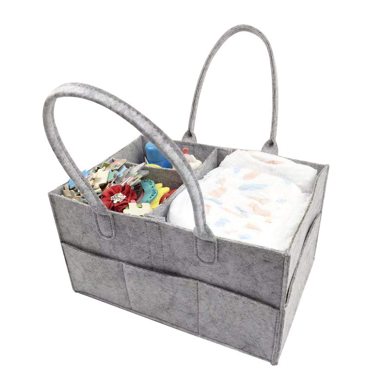 baby Diaper Caddy Organizer Tote Bag - Nursery Storage Bin for Changing Table Portable Car Travel Organizer