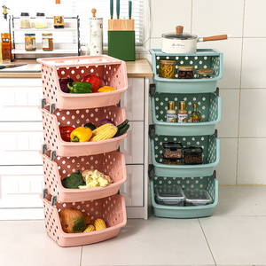 Dish Drying Rack kitchen storage fruit and vegetable basket household multi-layer shelf floor toy storage rack