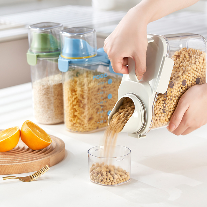 Cereal Container Oatmeal Dispenser - Plastic Cereal Dispenser Storage Box Kitchen Food Grain Rice Container