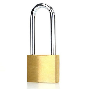 Solid brass padlock with key for sheds, storage units, school gym lockers, fences, tool boxes, buckle storage