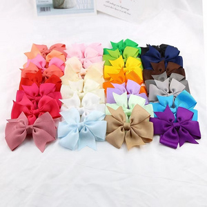 Pink Bow Hairpins Grosgrain Ribbon Boutique Hair Bows With Clip For Kids Girl Hair Accessories