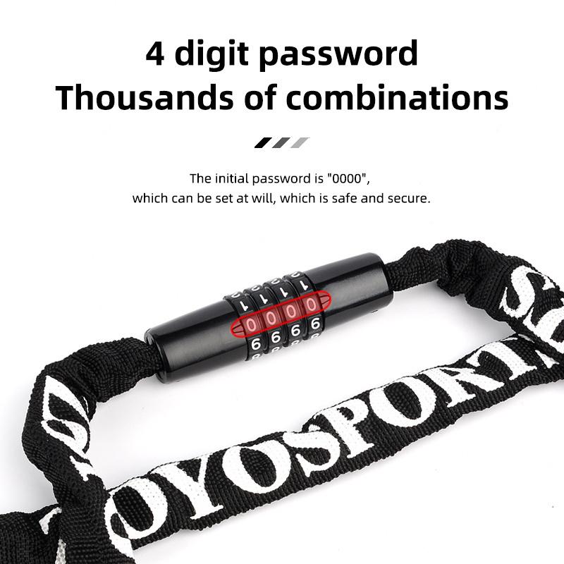 ZOYOSPORTS MTB bike 4-Digit Code Colorful Combination Bike Lock High Security Safe password Chain Lock