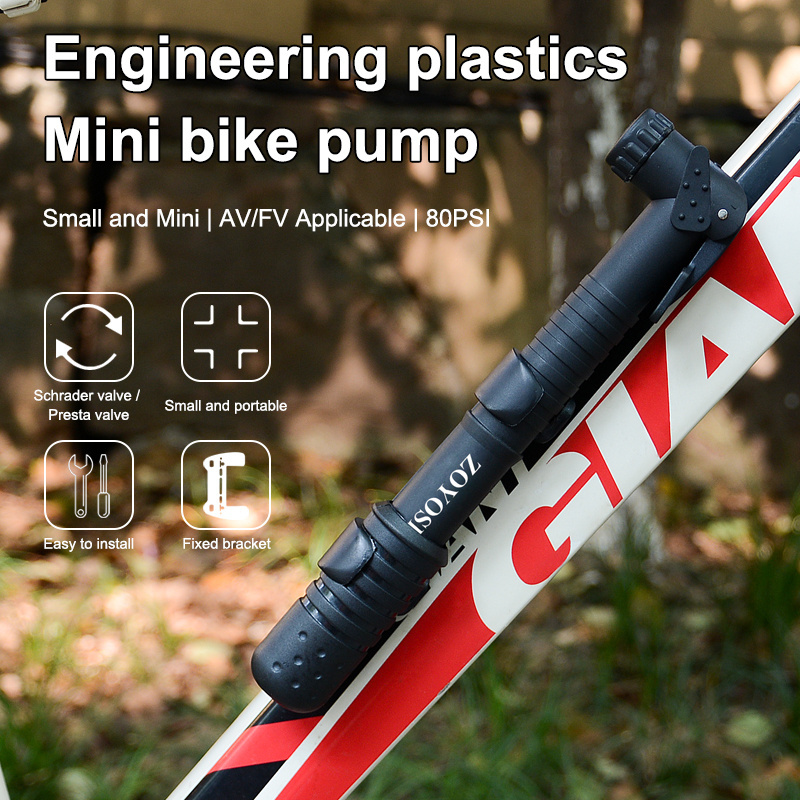 ZOYOSPORTS  New style mini Bicycle Pump with Presta and Schrader valve Mountain Bike Parts 80PSI Cycling Pump