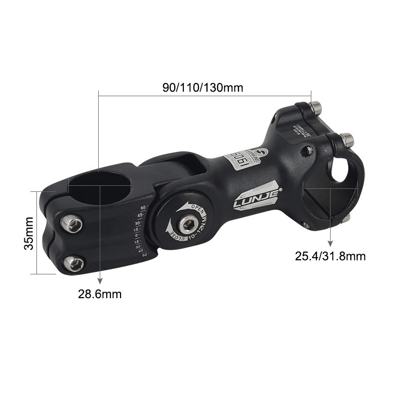 ZOYOSPORTS Aluminum Alloy Mountain bike adjustable angle stem 25.4~31.8mm adjustable stem