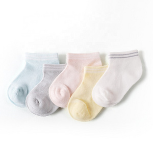 Solid colors children cute knit ribbed sport socks winter knit knee high organic cotton sock for kids