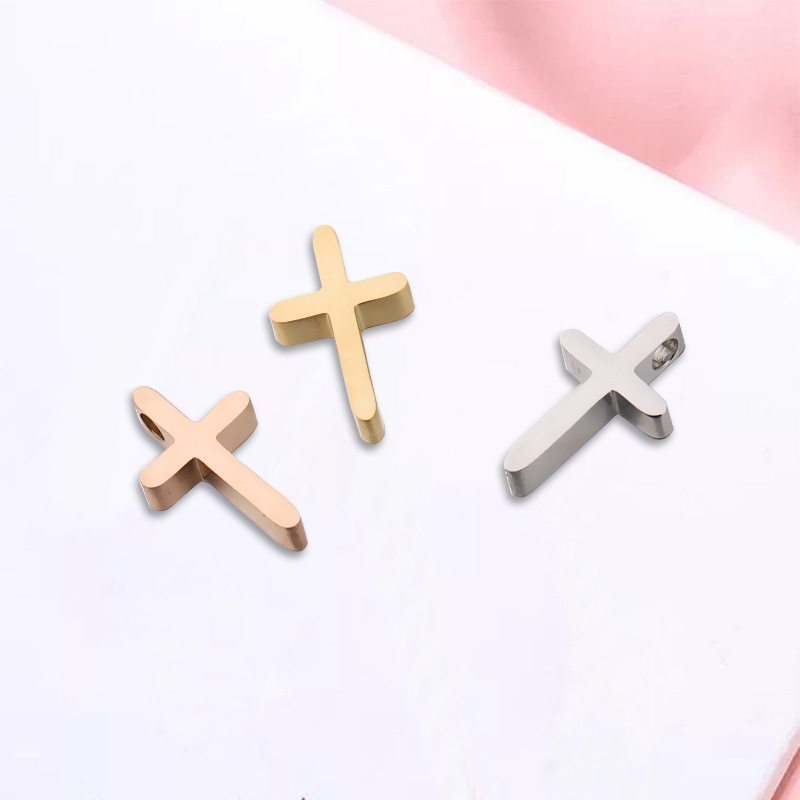 Stainless steel Jewelry Findings Cross Pendant Christian Cross Charms DIY Bracelet and Necklace Making