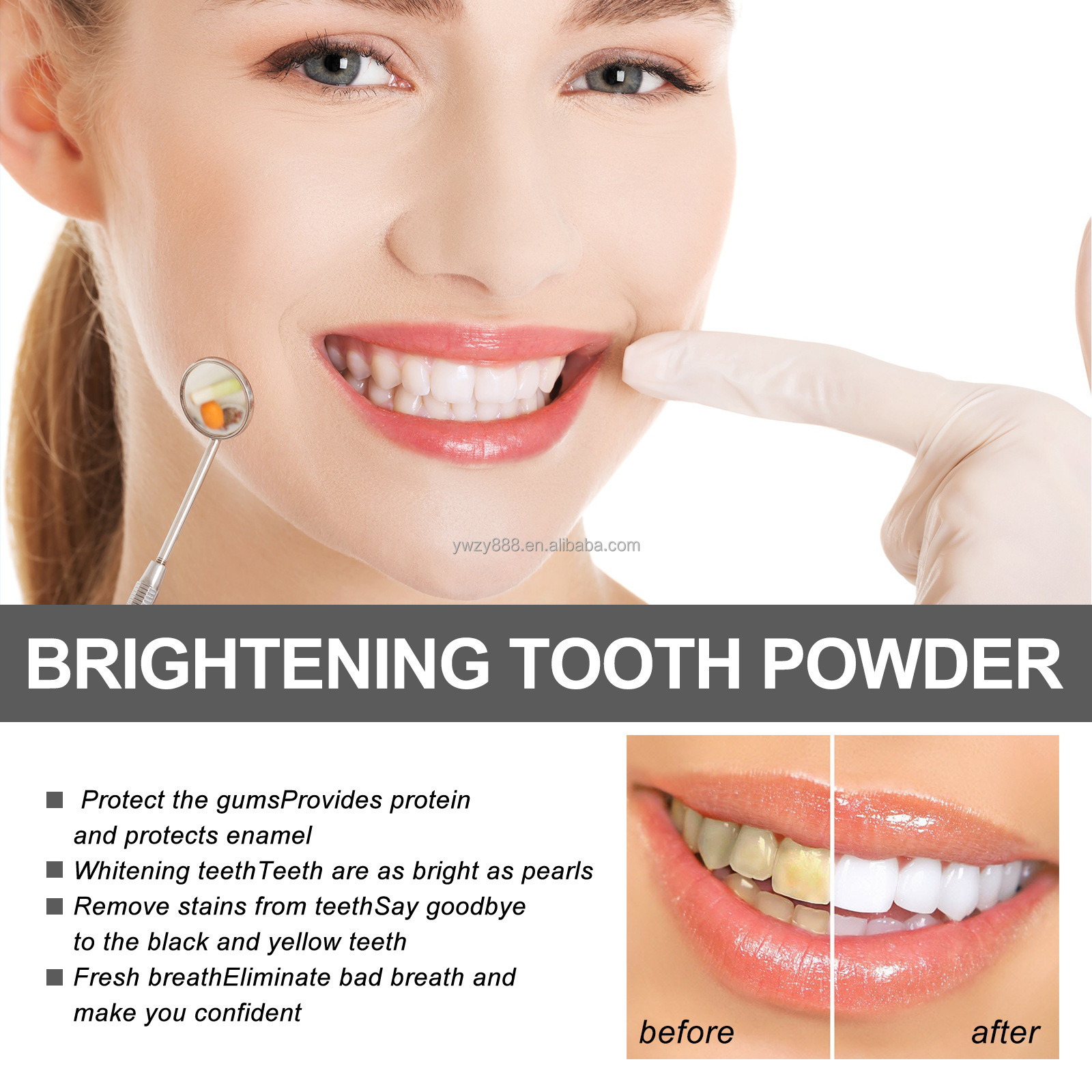 Eelhoe bamboo charcoal tooth powder, clean mouth odor stains fresh breath dazzle white teeth cleaning tooth powder