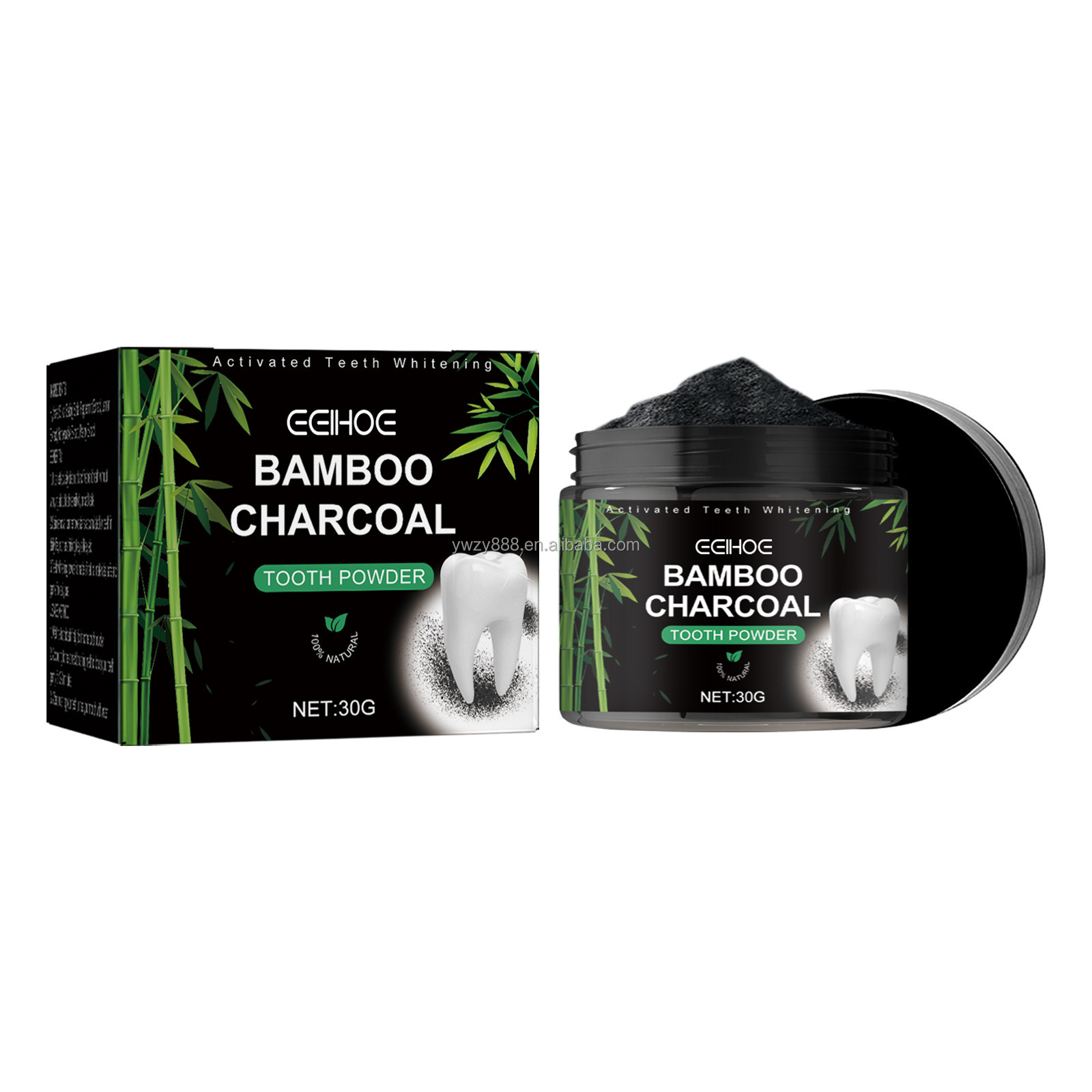 Eelhoe bamboo charcoal tooth powder, clean mouth odor stains fresh breath dazzle white teeth cleaning tooth powder