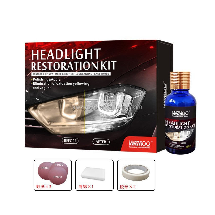 Car headlight scratch repair spray