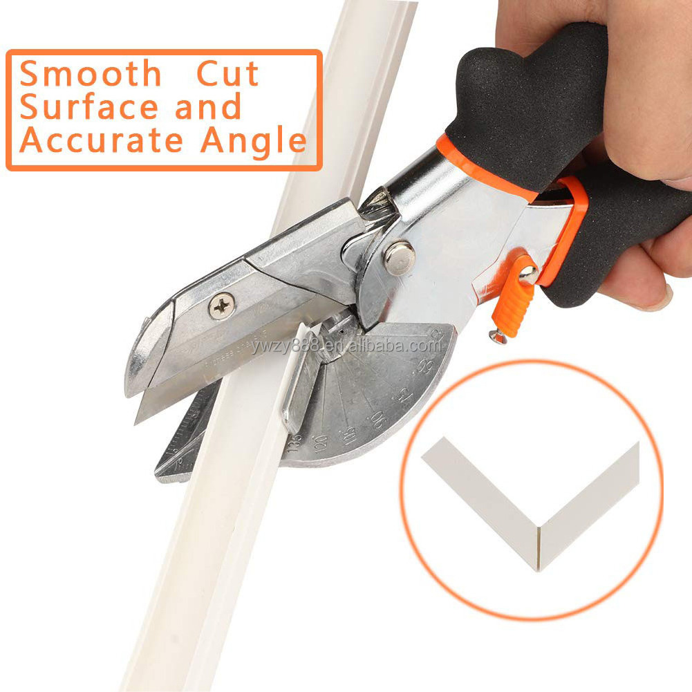 Multi Angle Miter Shears Cutter, Multifunctional Trunking Shears For Vinyl Wood Molding Trim, Adjustable at 45 To 120 Degree wit