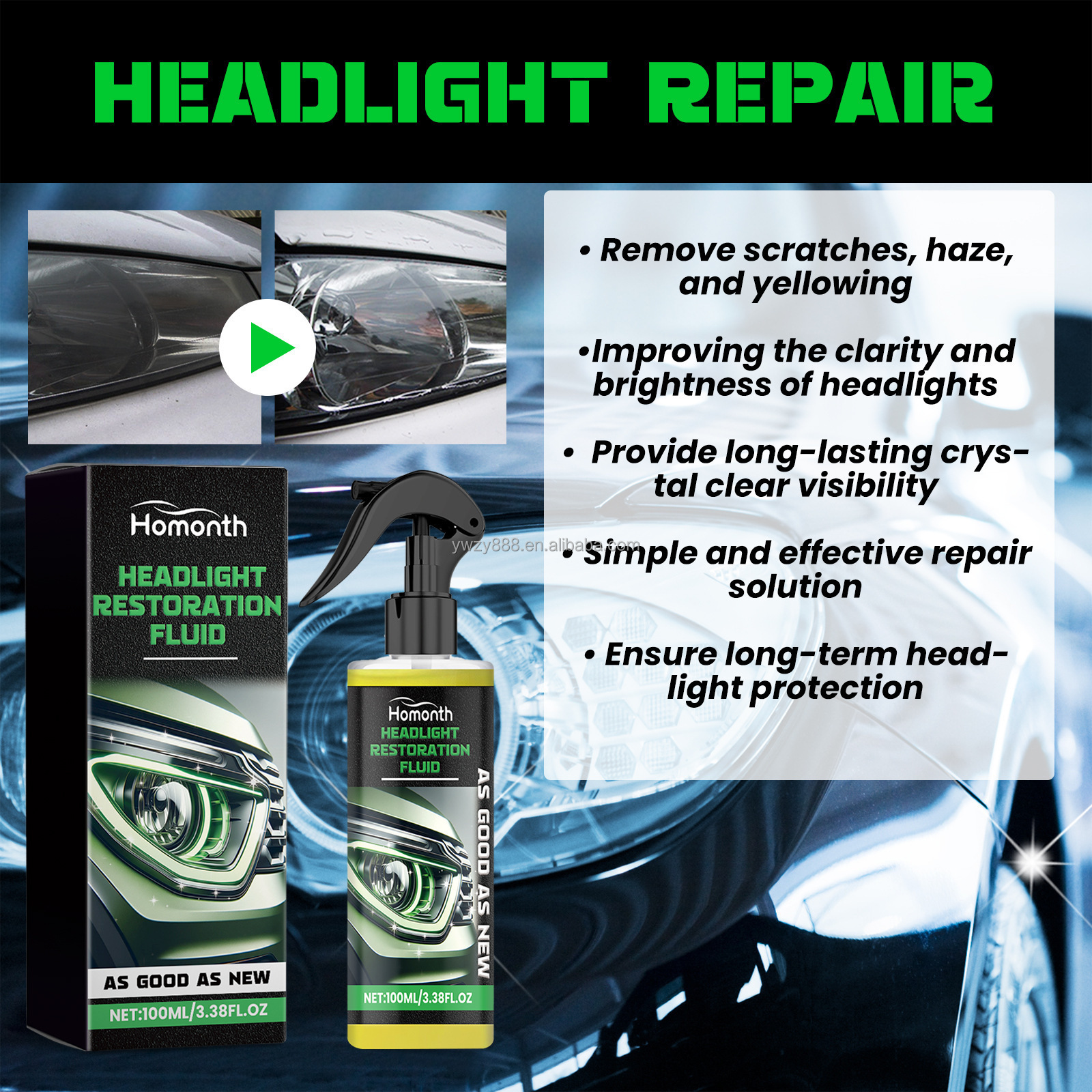 Car headlight repair kit