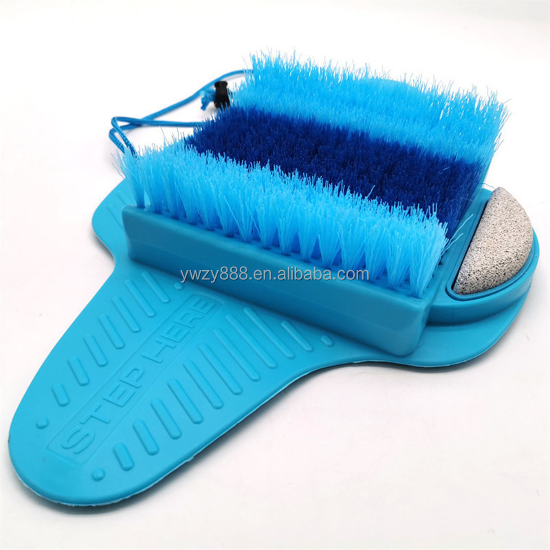 Plastic Bath Shoe Pumice Stone Foot Scrubber Shower Brush Massager Slippers for Feet Bathroom Products Foot Care Blue