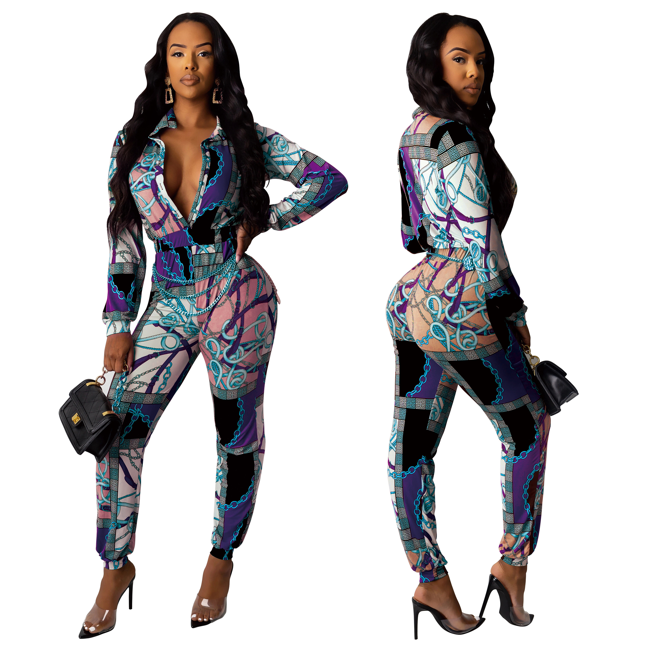 Sexy adult long sleeve rompers womens one piece jumpsuit 2019