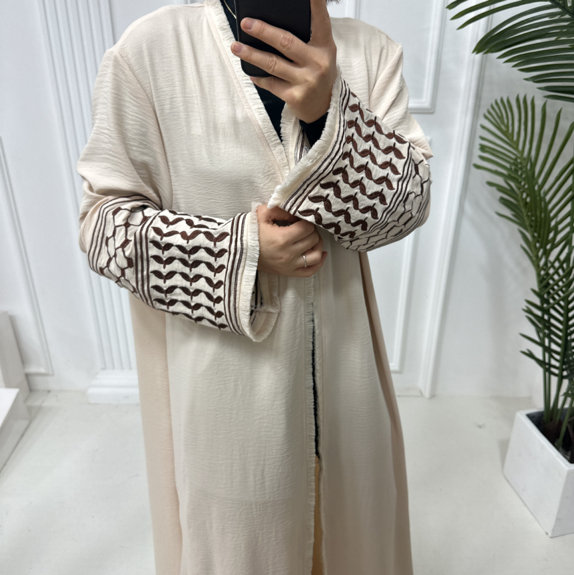 Elegant luxury turkey muslim fashion open abaya dubai 2024 modest dress