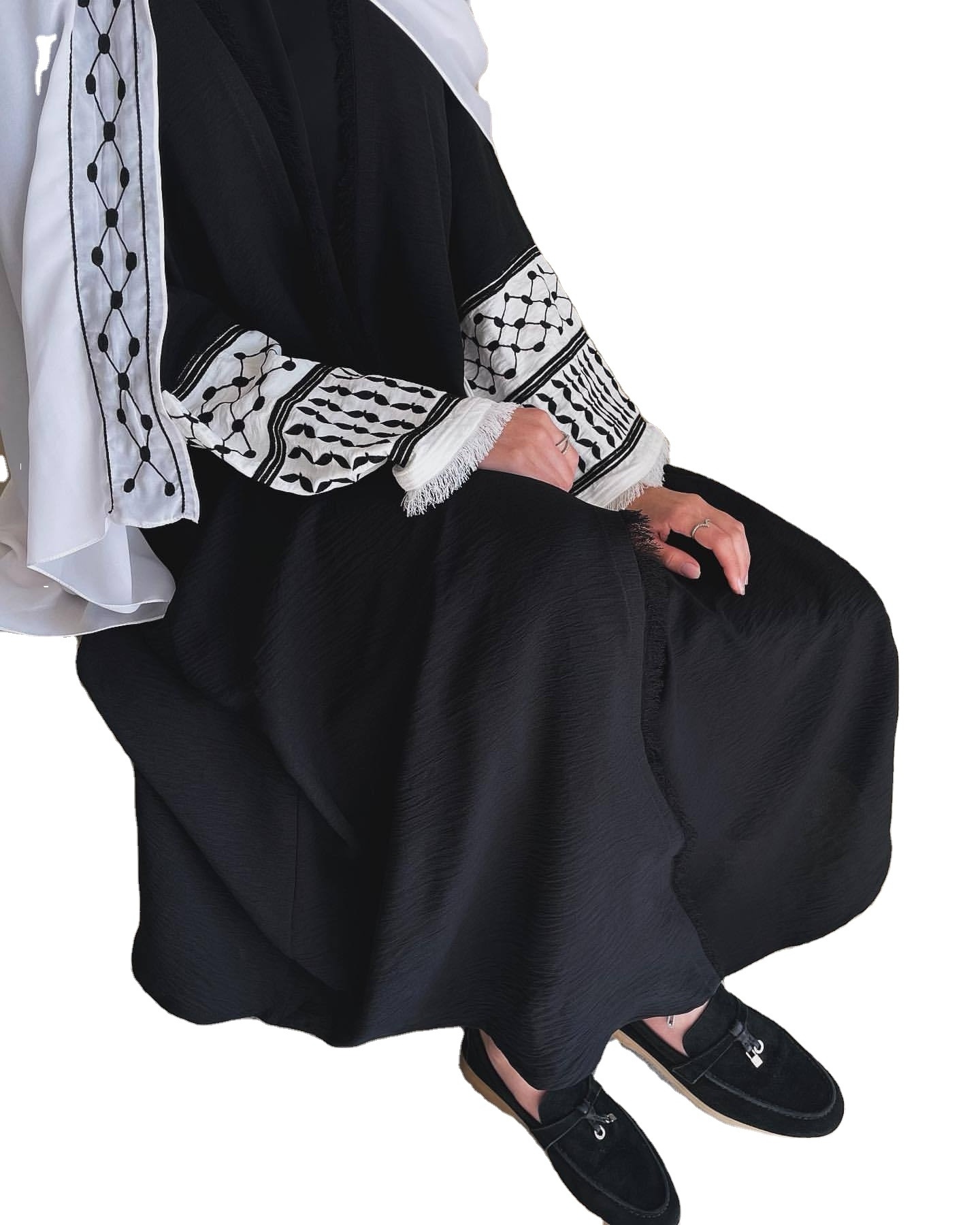 Elegant luxury turkey muslim fashion open abaya dubai 2024 modest dress