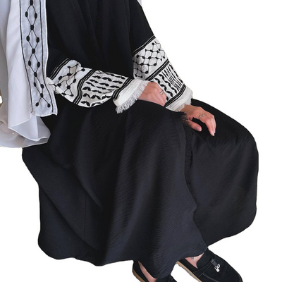 Elegant luxury turkey muslim fashion open abaya dubai 2024 modest dress