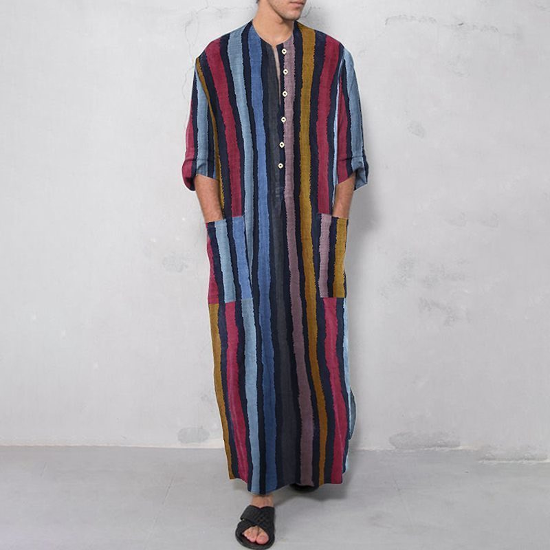 Wholesale stripe dubai saudi muslim jubba al aseel thobe for men