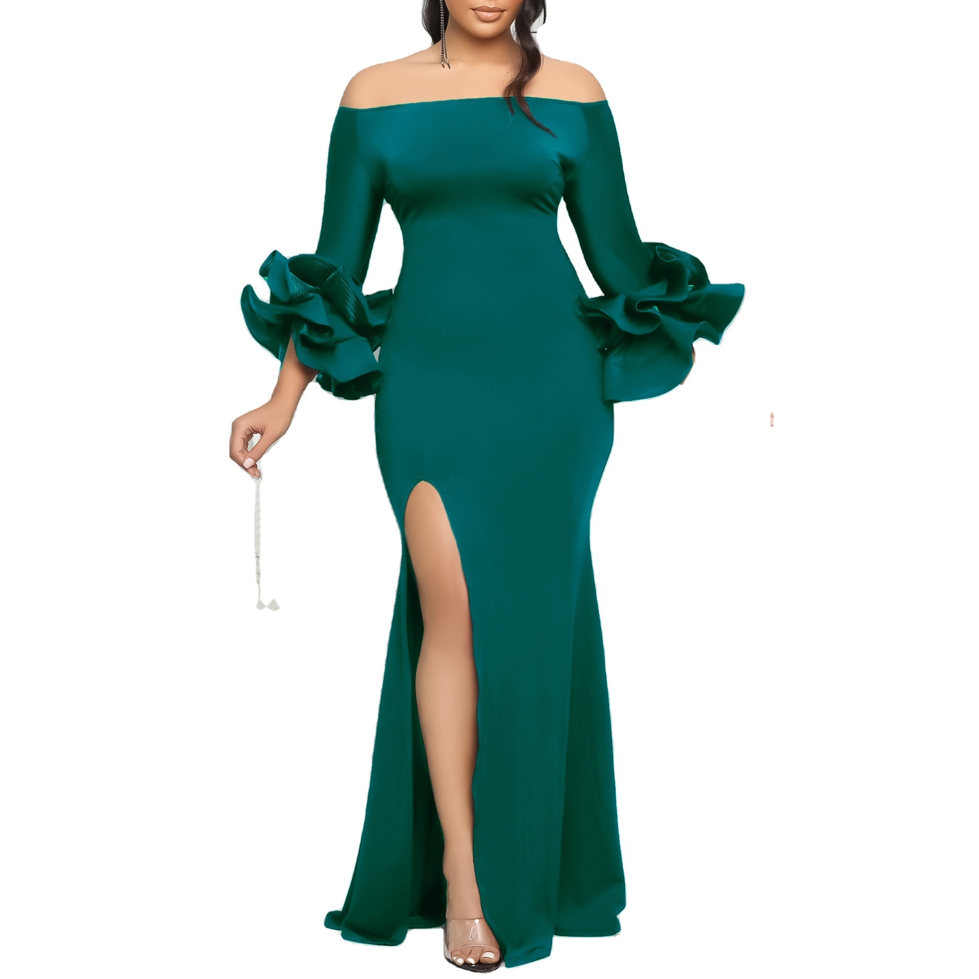 Wholesale girls 21st birthday emerald green women best dress for farewell party