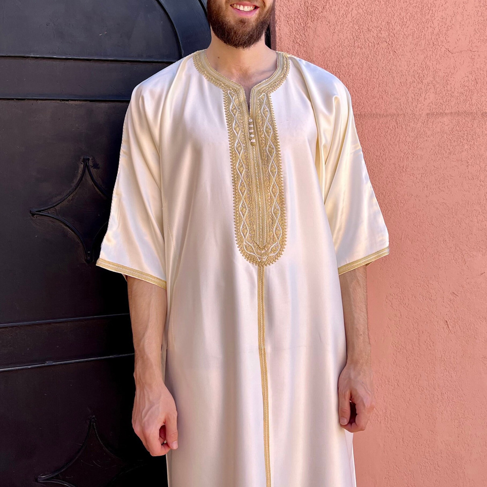 Jubah arab islamic clothing robe and embroidered caftan moroccan style men's thobe