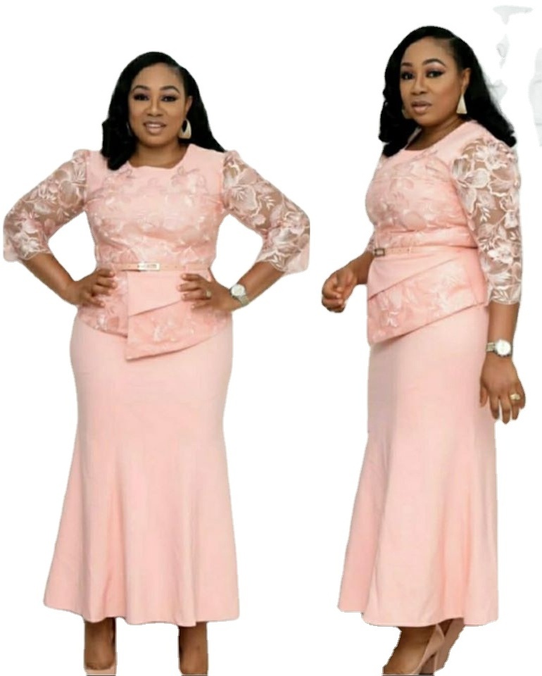 African clothing ladies elegant two set of women church suits with long skirts