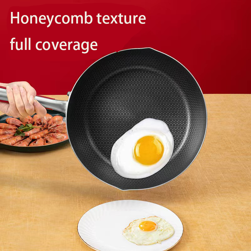 30cm pure=316 stainless steel double-sided honeycomb non-stick cookware cooking pot wok steak non-stick pan