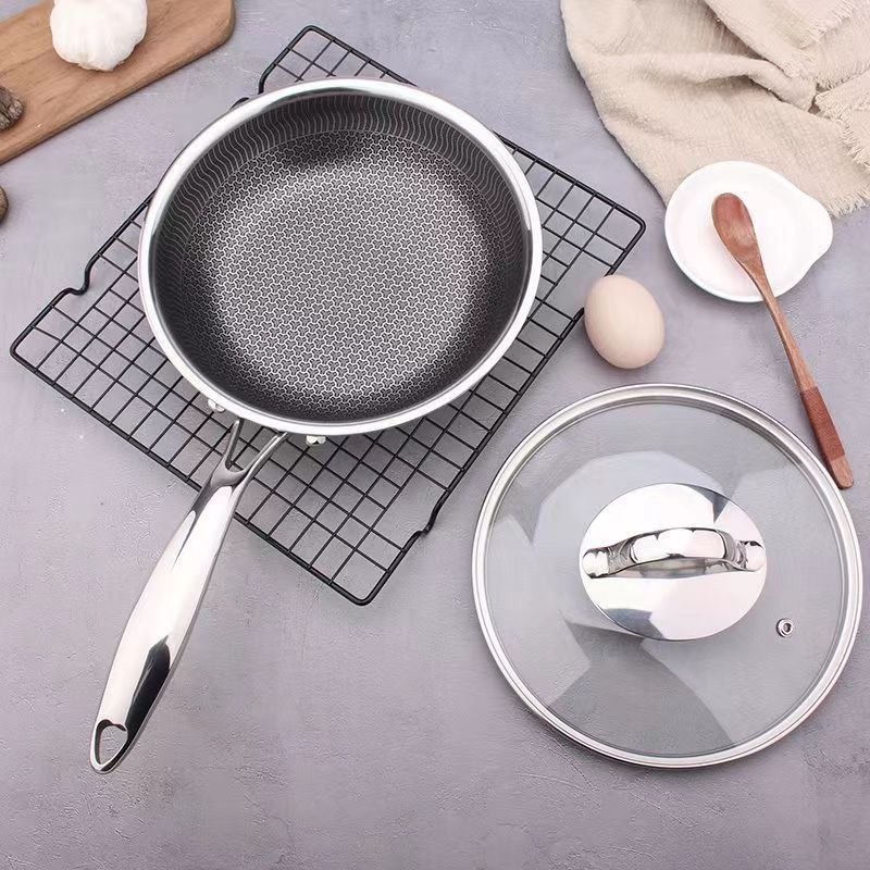 Amazon Frying Pan Cookware Set Hot Selling Honeycomb Nonstick Pan Korean Made Stainless Steel Nonstick Honeycomb Round Pan 26cm