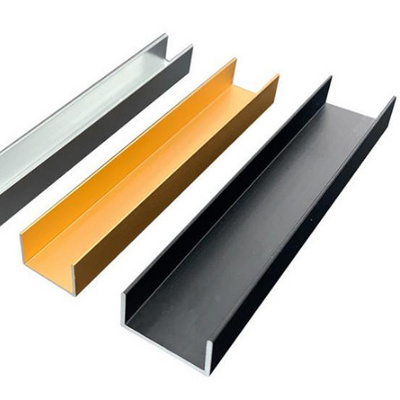 OEM u shape extruded 6063 aluminum rail U channel aluminum profile for Interior decoration