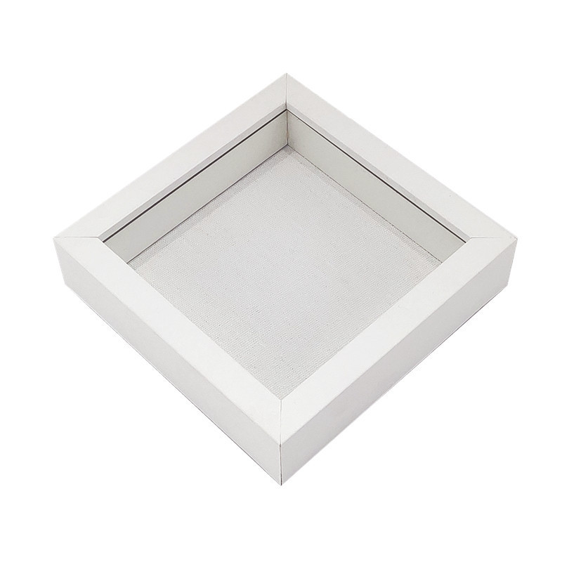 Wholesale 1.5 inches Deep White Square Shadow Box 6x6, Wooden Hanging Shadow Box Frames with Linen for Flowers Butterfly Awards