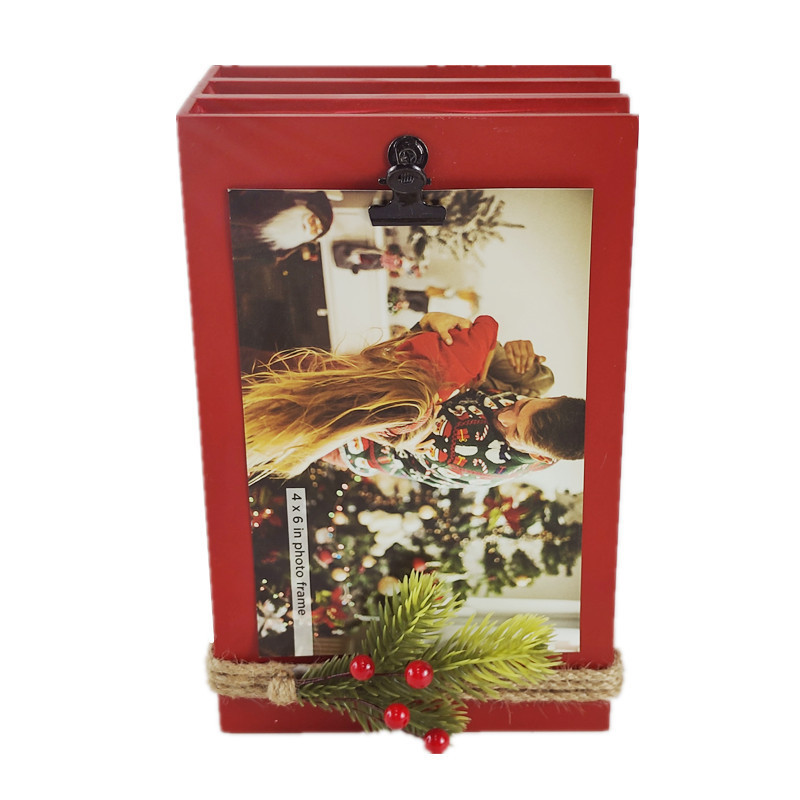 Wholesale Christmas Memories Decorative Books Red, Farmhouse Wooden Stack Books Faux Books for Christmas Table Decorations