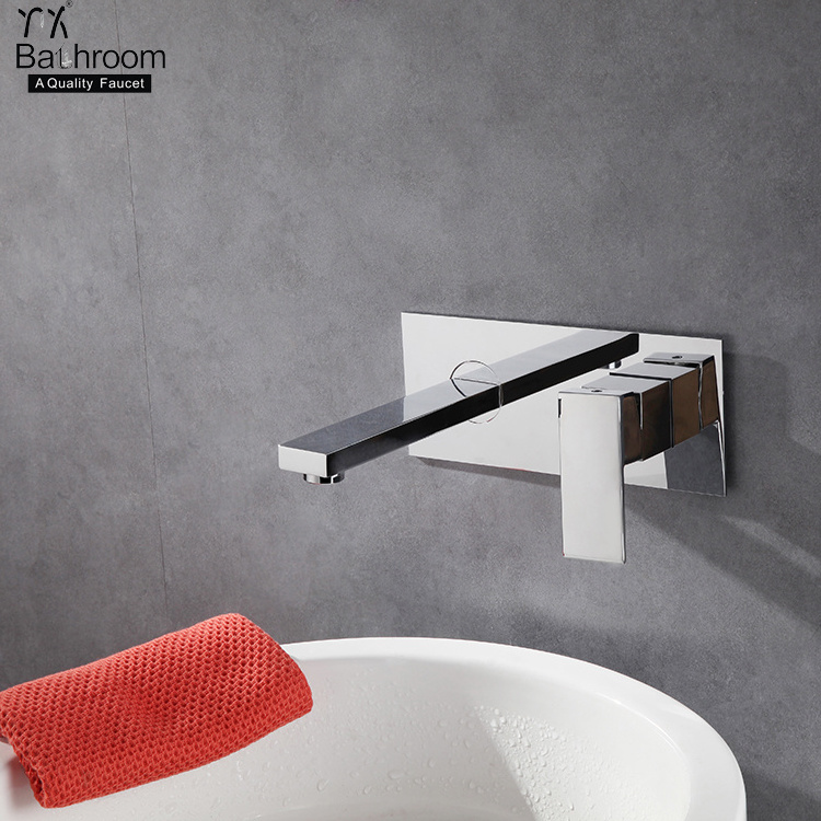 kaiping Bathroom Wall Mounted single lever square wash face basin faucet  mixer