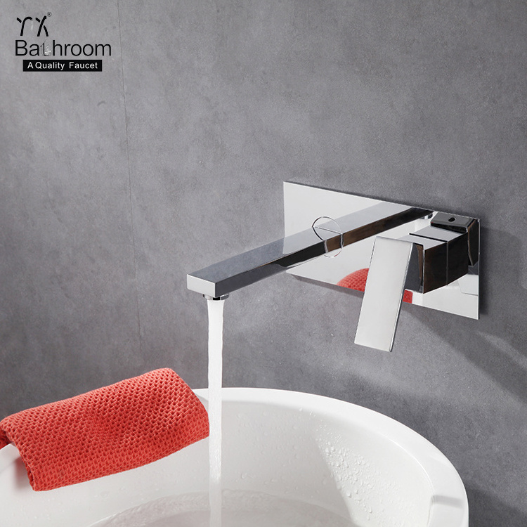 kaiping Bathroom Wall Mounted single lever square wash face basin faucet  mixer