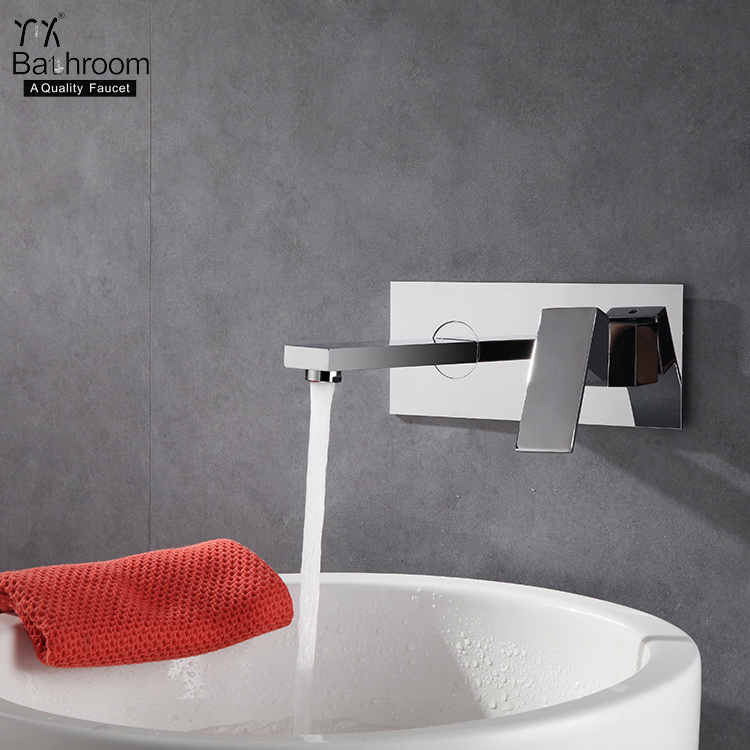 kaiping Bathroom Wall Mounted single lever square wash face basin faucet  mixer