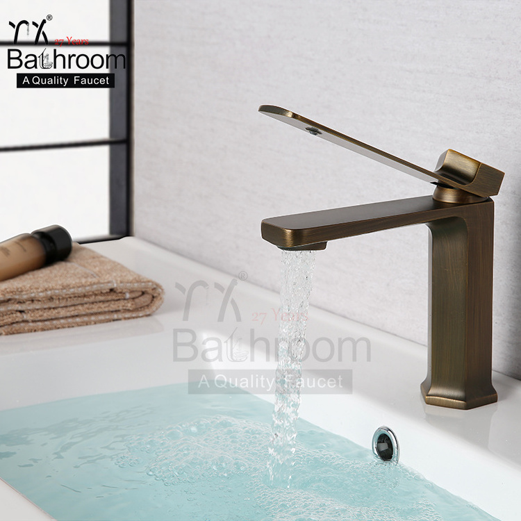 YX Bathroom Bronze hexagonal platoon duckbill lift basin faucet Deck Mounted single hole single handle basin sink faucet