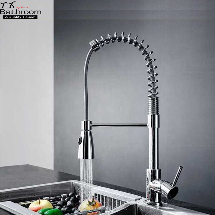 Kaiping faucet manufacturer Brass Single Lever Pull Out Kitchen Faucet Pull Out Spray Head Kitchen Faucet