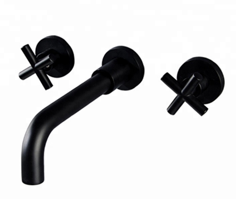 American CUPC Black Wall Mounted Faucet with Separated Handle In Bathroom Mixer Tap