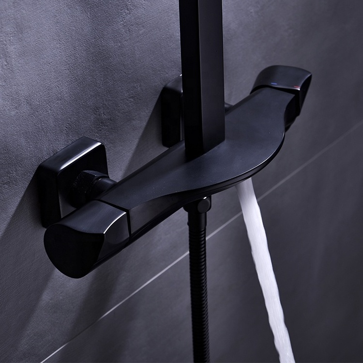 Professional Manufacturers Matte Black Square Shower Set High Quality Wholesale Bathroom Shower Mixer Faucet