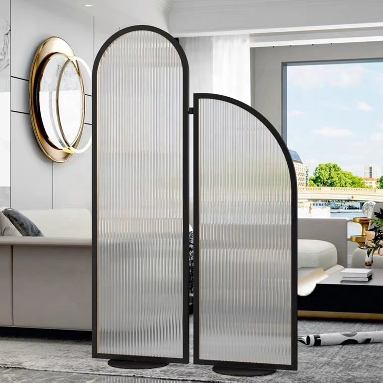 Foldable Glass Movable Paravent Decorative Room Divider