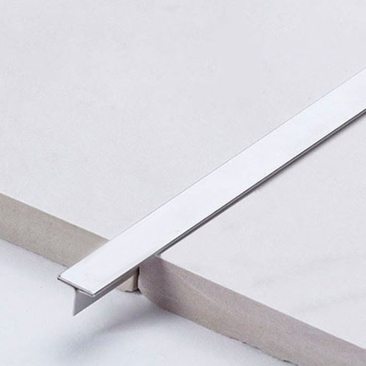 Tile Metal Strip 304 Grade Stainless Steel Tile Trim T-Shaped Profile  For Wall Modern Style Colorful Tile Profile