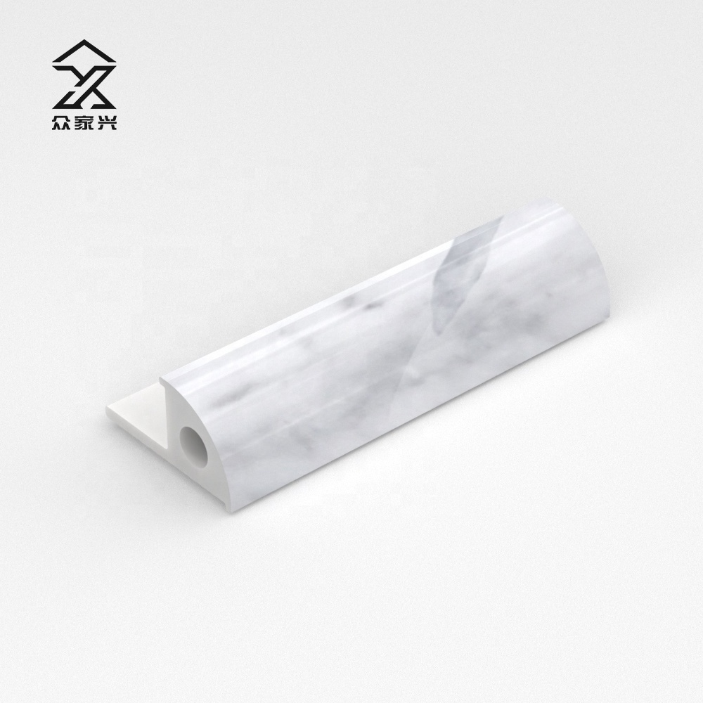 Customized Flexible Stone Plastic Marble Round Shape Edg Strip Pvc Plastic Tile Trim