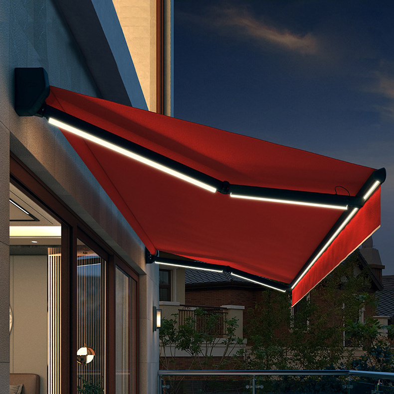 Custom size Outdoor Sunshade Retractable Awning Full Cassette Roof Motorized Awning For Patio