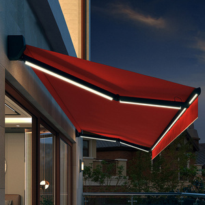 Custom size Outdoor Sunshade Retractable Awning Full Cassette Roof Motorized Awning For Patio