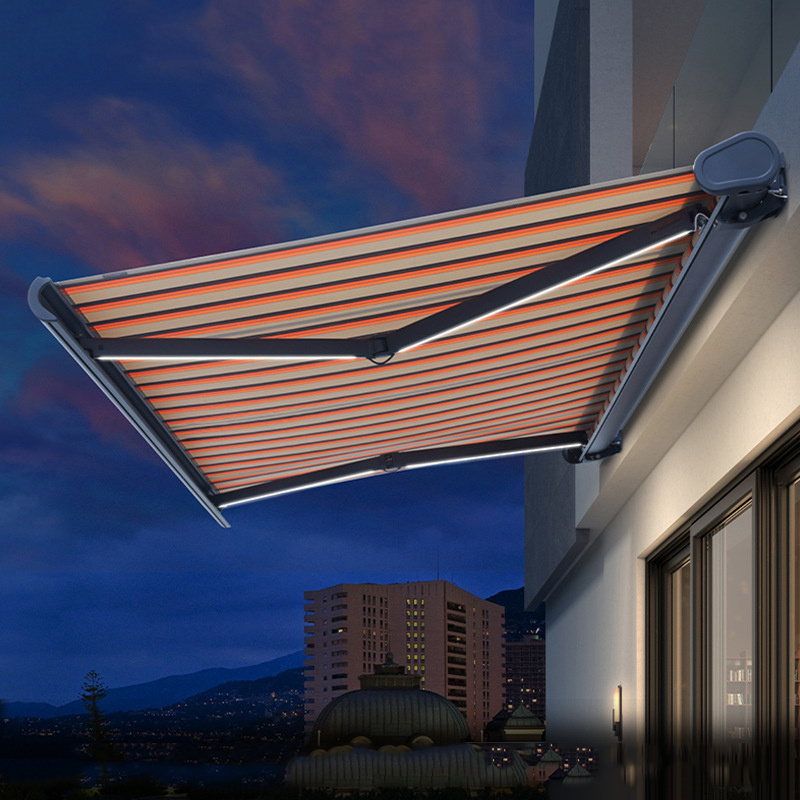 Custom size Outdoor Sunshade Retractable Awning Full Cassette Roof Motorized Awning For Patio